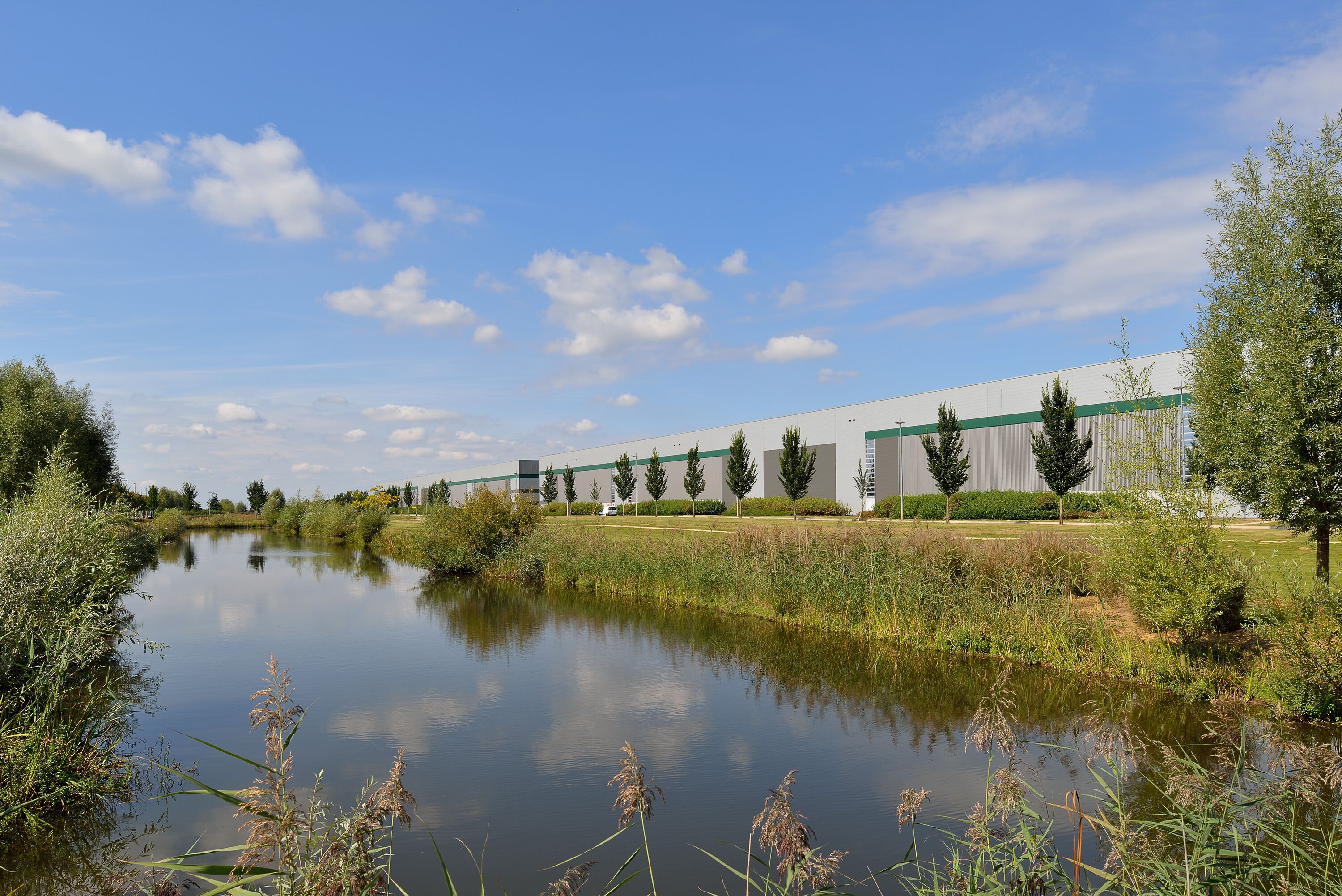 A Prologis warehouse next to a river