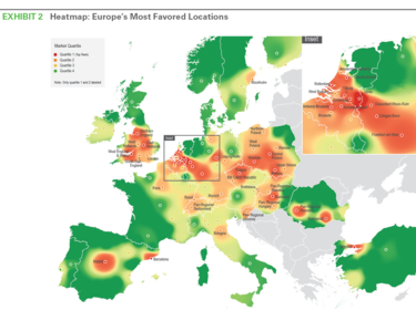 Prologis Research - Prologis ermittelt führende Logistikstandorte in Europa Heatmap